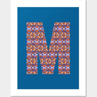 Monogram Letter M- geometric pattern Posters and Art